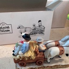 vintage 1987 Lefton Colonial Village The Horse-Drawn Hayride #06456 (u15 x2) picture