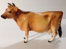RARE VTG 1985 Lefton Jersey Cow Porcelain Figurine Geo. Z. Lefton 6.5” H05296 picture
