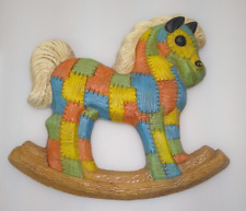 Vintage Patchwork Rocking Horse Hanging 1985 Wall Decor Foam Frankie’s Designs picture
