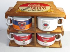 Campbells Kids Soup Collectibles Shelf with 4 Historic Mugs Lot M picture
