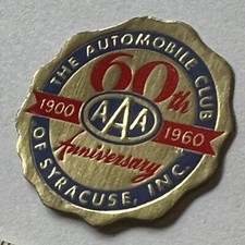 1960 AAA 60TH ANNIVERSARY AUTOMOBILE CLUB OF SYRACUSE DECAL ADHESIVE STICKER picture