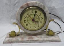 Vintage Master Crafters #11 Art Deco Electric Mantel Clock Works/Repair Marble picture