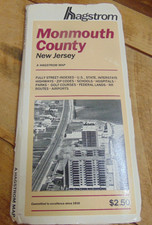 Hagstrom Foldout Map of Monmouth County NJ Vintage 34