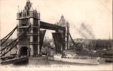 Vintage Postcard Tower Bridge London England Raised Drawbridge Ships picture