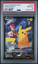 Pokémon TCG Pikachu V TG16/TG30 PSA 10 Full Art Holo Ultra Rare (Lost Origin) picture