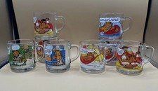 Garfield Vintage 1978 McDonalds Glass Coffee Mugs 8 - Jim Davis Checked & Others picture
