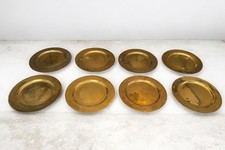 Vintage Solid Brass Charger Plates / Underplates - Set of 8 - Mid Century Modern picture