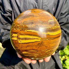 5.15LB Large Natural Tiger's Eye Ball Quartz Crystal Sphere Gem Healing Décor picture