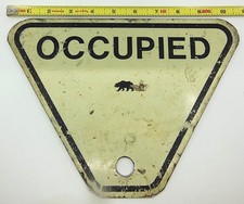 Vtg. 2-Sided California Forestry Occupied/Reserved Camping Sign W/Bear picture