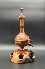 Vintage Wood Ware Wine Set Tray Decanter 6 Shot Cups picture