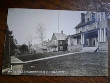 Antique RPPC Homes & Hotel Wanakena NY Adirondack Mtn 1910 Street View H M Beach picture