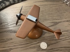 DEPRESSION ERA ART DECO COPPER AIRFLAME AIRPLANE TABLE LIGHTER picture