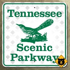 Tennessee Scenic Parkway highway marker road byway mockingbird sign 1981 12x12 picture