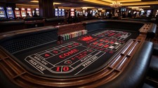 Premium Black & Red Craps Table Layout Felt