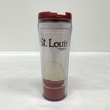 STARBUCKS - St. Louis Clear & Brick Red Travel Mug tumbler 12oz NEW picture