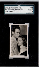 Tallulah Bankhead Charles Bickford Graded  88% Film Stars Cigarette Card  1x 2