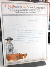 1919 POULTRY INCUBATORS F.M. BOWER & SONS Indianapolis In. Chicken Advertising picture