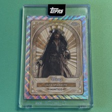 2025 Topps Chrome Disney Mint Jack Sparrow Encased Gold Wave Refractor 10/50 picture