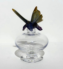 Vintage Daum Decorative Glass Perfume Bottle Butterfly Stopper, Box Included picture