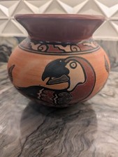 Parrot Water Vessel Pottery Costa Rican 8