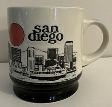Vintage San Diego Embossed Stoneware Mug -  City, Boats, Skyscrapers picture