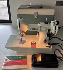 Vintage 221K Singer Featherweight Sewing Machine 1964 With Case- Motor Runs picture