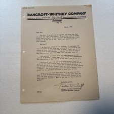 Bancroft-Whitney Company San Fransisco, California 1944 WW2 Era Sales Letter picture