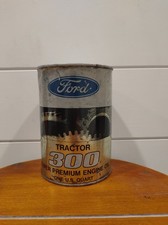 Vintage Ford Motor Oil Quart Can Metal Advertising Tractor 300  Display Empty picture