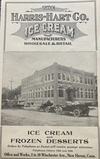 1923 Harris-Hart Co Ice Cream Print Ad New Haven CT Manufacturer & Retail picture