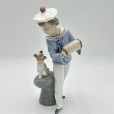 Lladro Seaside Serenade Boy Playing Accordion with Dog #6197 Figurine picture