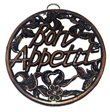 Nice Rustic Cast iron & Copper Bon Appetit Large Hot Pan Trivet  picture
