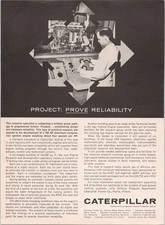 Caterpillar Vintage Magazine Ad Engine Testing Research Reliability 1962 picture
