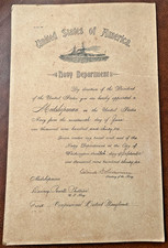 Vintage 1930s US Navy Midshipman Appointment Certificate 1933-39 Denny Philipps picture