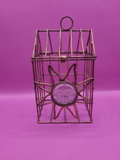 Vtg Celestial Sun Face Cage Lantern Candle Holder Whimsigoth 90s Boho Metal... picture