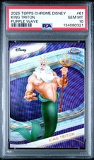 2025 Topps Chrome Disney King Triton Purple Wave Refractor /75 #61 POP 3 PSA 10 picture