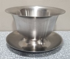 VOLLRATH #6206 Stainless Steel Gravy Sauce Dip Bowl Server w/ Attached Saucer picture
