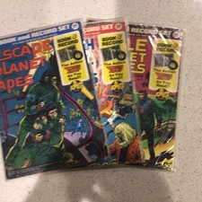 Vintage 1974 Planet Of The Apes Book And Record Set Lot Of (3) picture