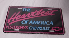 Vintage The Heartbeat Of America Yesterday's Chevrolet License Plate NOS picture