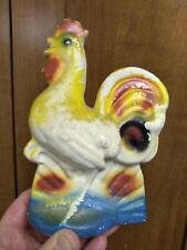 Vintage Chalkware Chicken Rooster Colorful picture