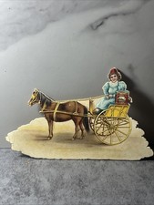 1880s-90s Die-Cut Morning Joy Coffee New Orleans Horse & Cart Girl Victorian picture