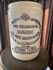 Antique James Keiller & Son Ltd Dundee Orange Marmalade Stoneware Jar Pot UK picture