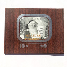 1950'S SEDRO WOOLEY, WA SANTA TV NETWORK SHAPE MECHANICAL CHRISTMAS CARD F44 picture