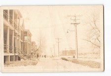 Fort Slocum NY Creased RPPC Real Photo 1924-1949 Company Street Winter Scene picture