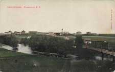 BIRD'S EYE VIEW OF INDIAN SCHOOL BLDGS POSTCARD FLANDREAU SD SOUTH DAKOTA 1907 picture