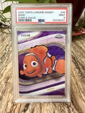 2025 Topps Chrome Disney Nemo Purple Wave Refractor #/75 PSA 9 POP 1 picture