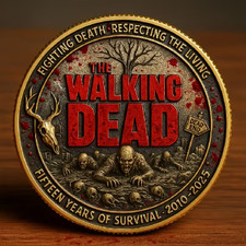 The Walking Dead Coin 15 year Anniversary Collectable Commemorative 1-pc picture