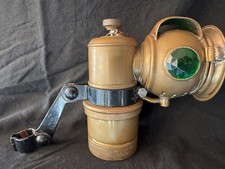 Vint Antique Hawthorne Old-Sol Bicycle carbide Lantern w red green side lights picture