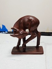 VTG Haslev Keramik Denmark Brown Terracotta Fawn Deer Figurine 2777 Studio picture