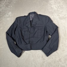 VTG Belgian Jacket Mens 40 Blue Navy Army Ike Coat Military Air Force Uniform picture