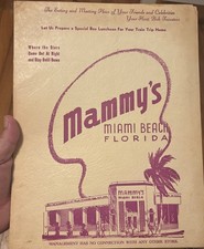 Vintage 1940s Miami Beach Florida Mammy's Restaurant Menu picture